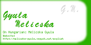 gyula melicska business card